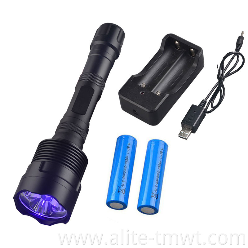 strong powerful black light 30w 395nm 365nm led purple light uv flashlight torch